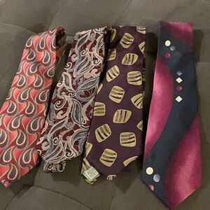 Alfani Men's Tie Set - Red, Pink, Brown, Black